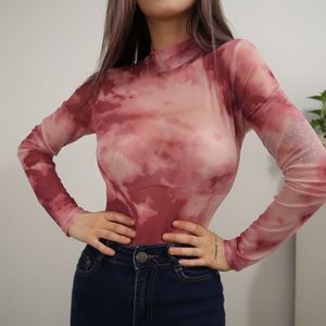 *NWT* Mesh Bodysuit w/ High Neck